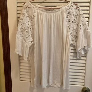 LOFT -  Jersey Lace Off Shoulder Top Sz XL